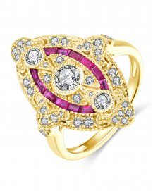 MARQUISE STYLE RUBY DIAMOND RING (TR4171)
